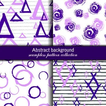Set endless patterns. Seamless, modern Stock Illustration