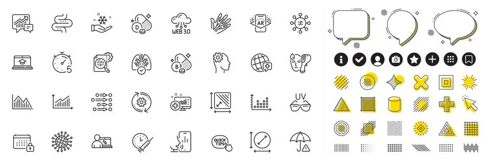 Set of Engineering, Accounting and Timer line icons for web app. Pictogram icon Ilustración de archivo