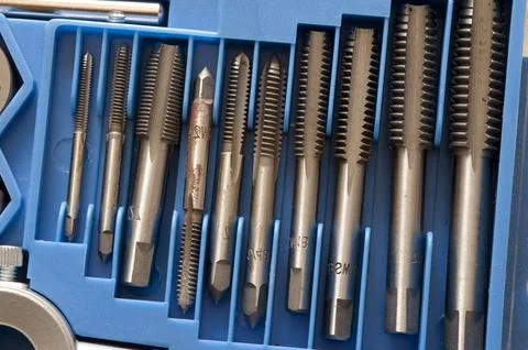 Set of engineering taps Stock-Fotos