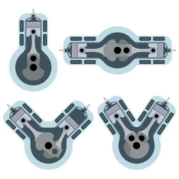 Set of engines in the section Stock Illustration