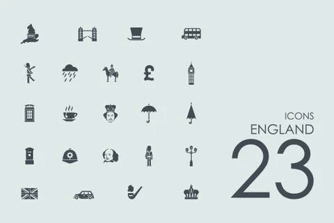 Set of England icons Ilustración de archivo