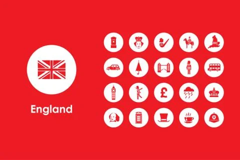 Set of England simple icons Ilustración de archivo