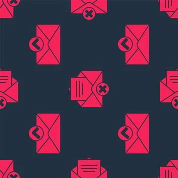 Set Envelope and check mark and Delete envelope on seamless pattern. Vector 스톡 일러스트