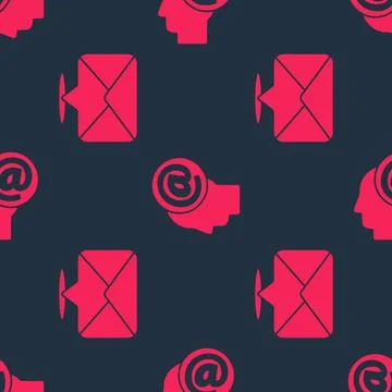 Set Envelope and Mail and e-mail on seamless pattern. Vector 스톡 일러스트