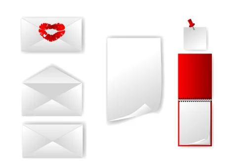 Set of envelope and paper Stock Illustration