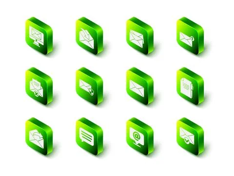 Set Envelope, Document and pen, check mark, Mail e-mail on speech bubble and イラスト素材