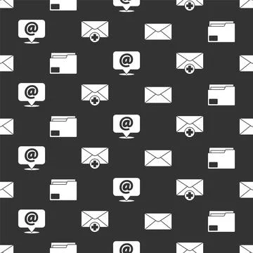 Set Envelope, Document folder, Mail and e-mail on speech bubble and Received Illustrazione stock