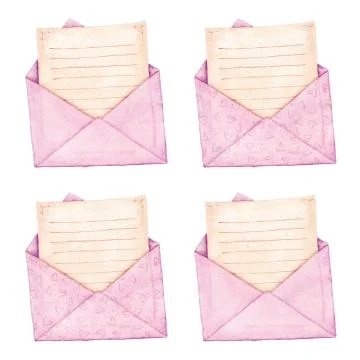 Set envelope with a letter Stock Illustration