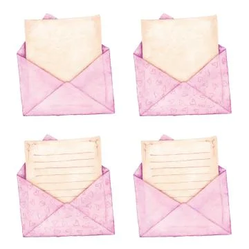 Set envelope with a letter Stock Illustration