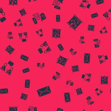 Set Envelope, Speech bubble chat, Two sitting men talking and Planning strategy Illustrazione stock