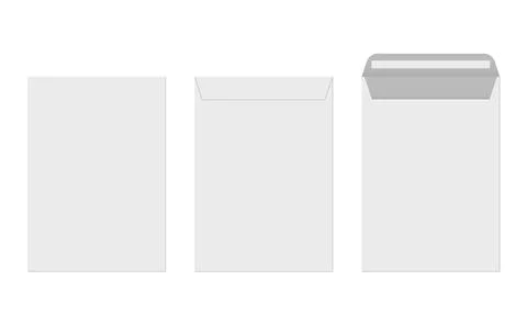 Set of envelope templates. Collection of blank white envelopes in different Stock Illustration