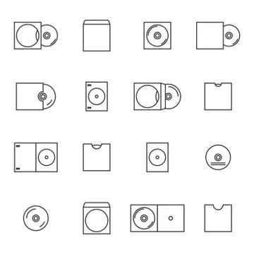 Set envelopes for CD with window, vector illustration. Illustrazione stock