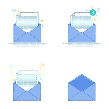 Set of envelopes Stock Illustration