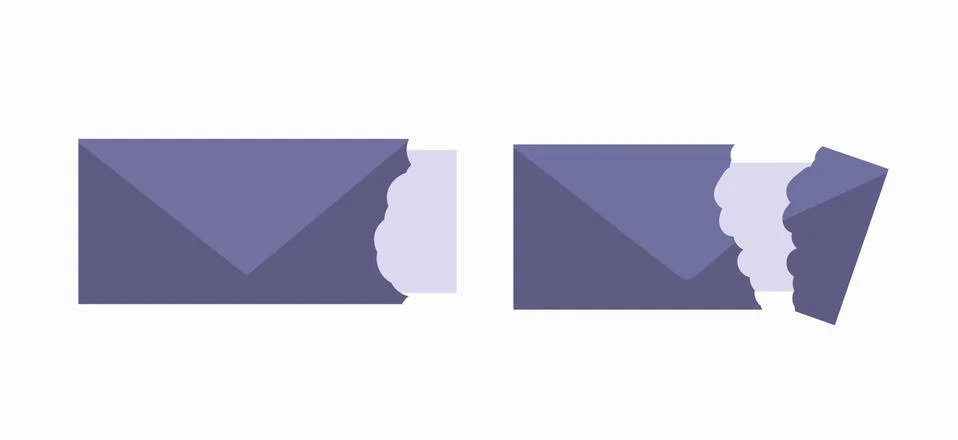 A set of envelopes. Open envelopes. Vector illustration. Stock Illustration