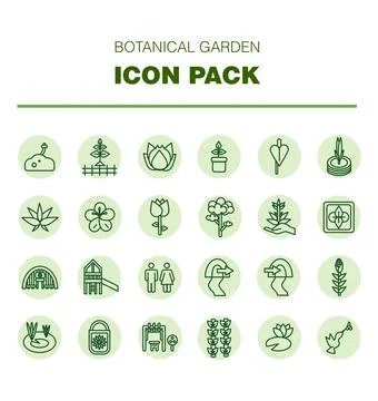 Set Of Environmental And Park Elements Icons Stock Illustration