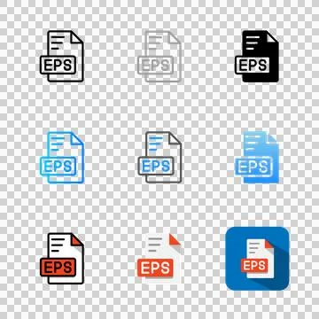 Set eps file type icon. format, extension document design. Illustrazione stock