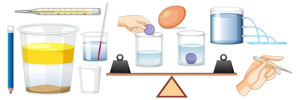 Set of equipment needed for science experiment Stock Illustration