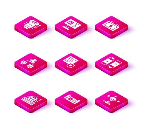 Set Error in robot, Robot blueprint, Artificial intelligence, Computer api Stock Illustration