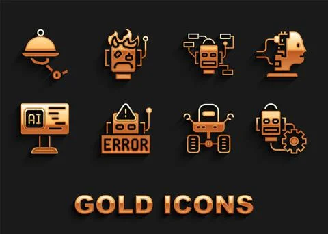 Set Error in robot, Robot for maintenance, setting, Mars rover, Software, Waiter Stockillustratie