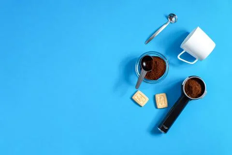 Set espresso items in a coffee machine Stock Photos