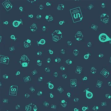 Set Ethereum exchange NFT, Binary code, Digital crypto art and on seamless Stock Illustration