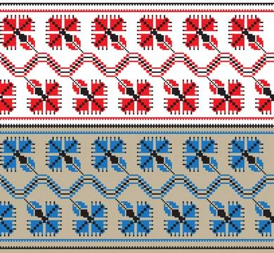 Set of Ethnic floral geometric pattern ornament in different Illustrazione stock