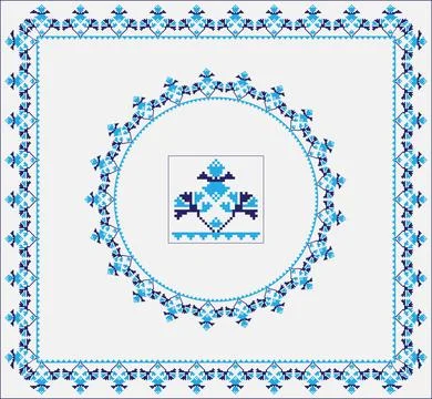 Set of Ethnic ornament pattern brushes. Vector illustration Stock Illustration