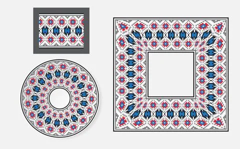 Set of Ethnic ornament pattern brushes Illustrazione stock