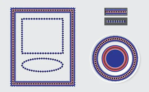 Set of Ethnic ornament pattern brushes Stock-Illustration