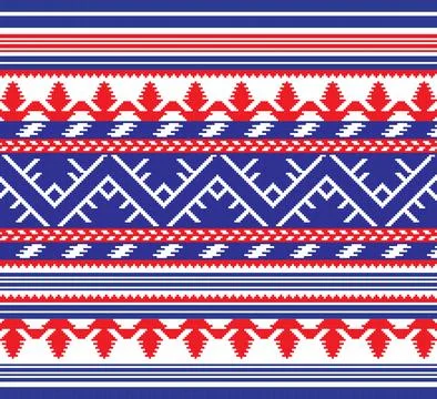 Set of Ethnic ornament pattern in different colors Stock Illustration