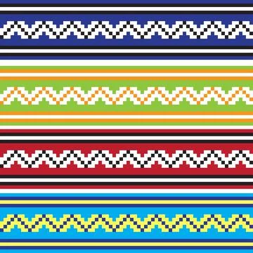 Set of Ethnic ornament pattern in different colors. Vector Illustrazione stock