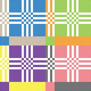 Set of Ethnic ornament pattern in different colors. Vector Stock Illustration