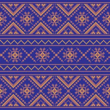 Set of Ethnic ornament pattern in different colors. Vector Illustrazione stock