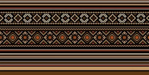 Set of Ethnic ornament pattern in different colors. Vector Illustrazione stock