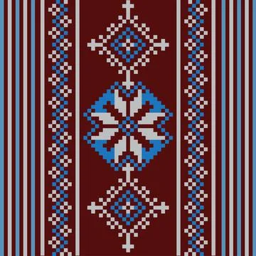 Set of Ethnic ornament pattern in different colors. Vector Illustrazione stock