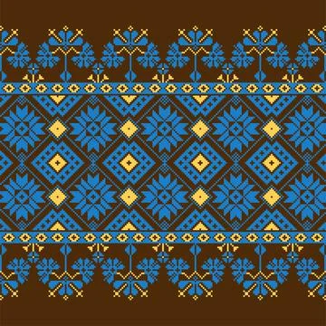 Set of Ethnic ornament pattern in different colors Stock Illustration