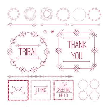 Set of Ethnic ornamental decor elements Set of Ethnic ornamental decor ele... Stock Photos