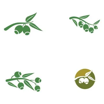 Set Eucalyptus leaves logo vector template design illustration Stock Illustration