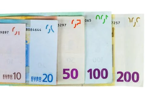 Set of euro banknotes Stock Photos