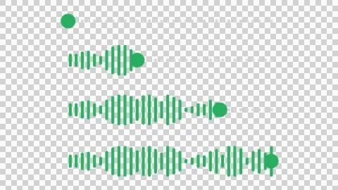 Set of evolving audio waveform progress bars. Green equalizer element Stock Illustration
