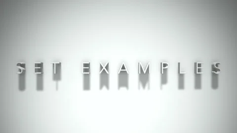 Set examples 3D title animation white text on a white background Stock Footage 299746951