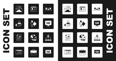 Set Exchange work, Leader of team of executives, Worker, Search job, Projec.. Stock Illustration