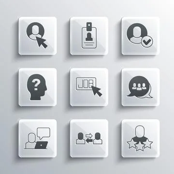 Set Exchange work, Productive human, Project team base, Search job, Freelancer Stock Illustration