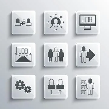 Set Exchange work, Resume, Leader of team of executives, Project base, Huma.. Stock Illustration
