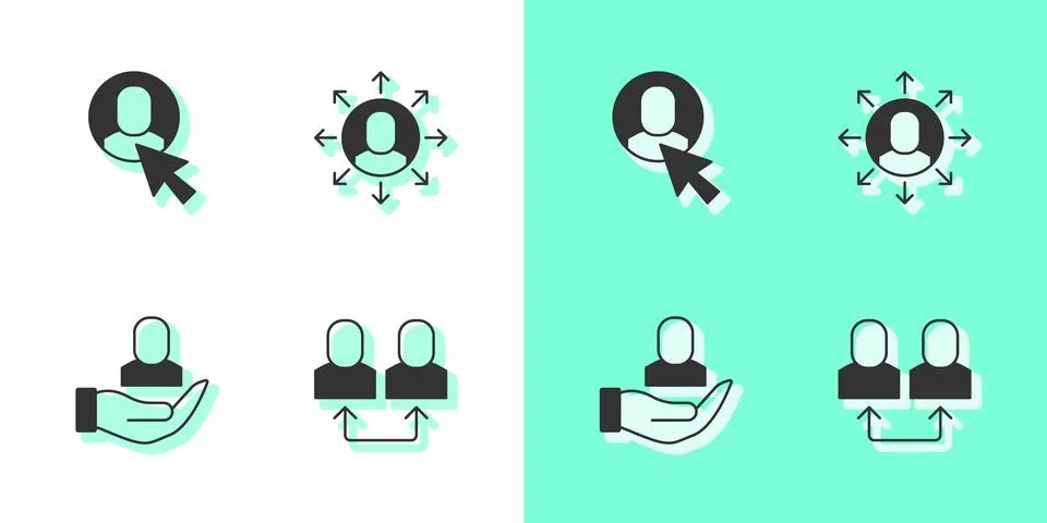 Set Exchange work, Worker, and Multitasking manager working icon. Vector 스톡 일러스트