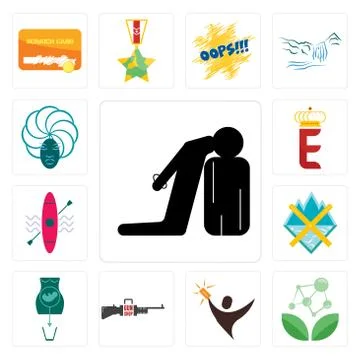 Set of execution, antioxidant, lucky draw, gun shop, abortion, crossed skis,  Illustrazione stock gratuita