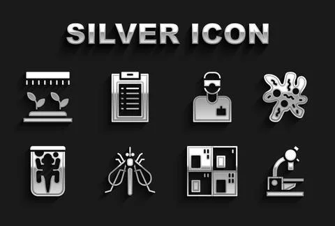 Set Experimental insect, Cell, Microscope, Periodic table, animal, Laboratory Illustrazione stock