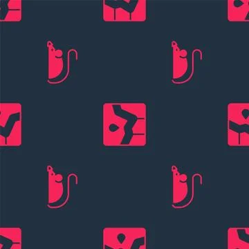 Set Experimental mouse and Graph chart infographic on seamless pattern. Vector Illustrazione stock