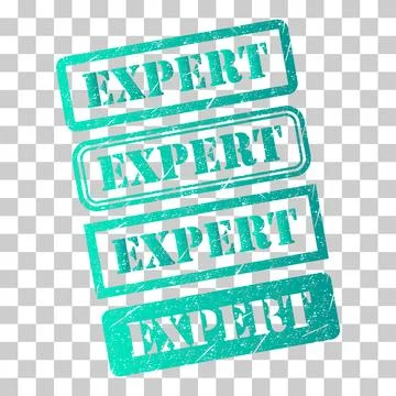 Set of Expert stamp symbol, label sticker sign button, text banner vector ill Illustrazione stock