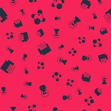 Set Explosion in the flask, Molecule, Calculator and on seamless pattern. Vector 스톡 일러스트